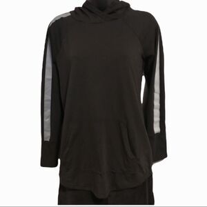 Lularoe Black Amber Striped Hood Pullover Sweater